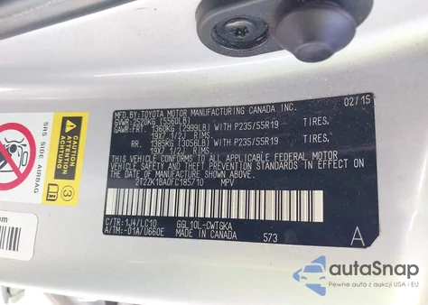 2015 Lexus Rx 350 from USA, damaged, VIN 2T2ZK1BA0FC185710